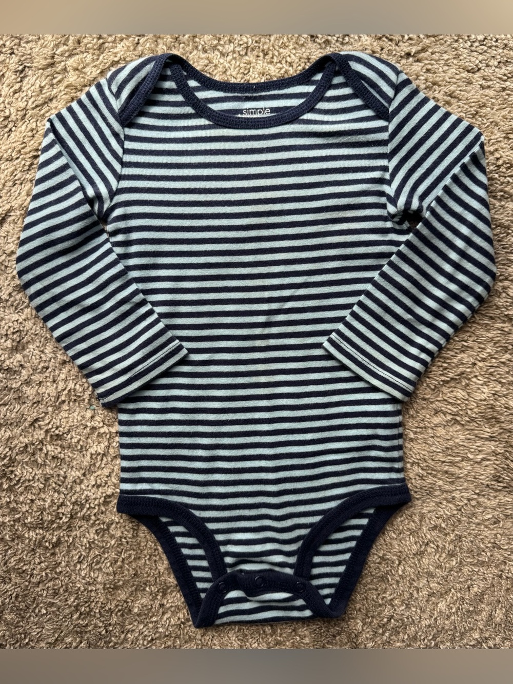 Carter’s Simple Joys Blue Striped Long Sleeve Bodysuit 18M